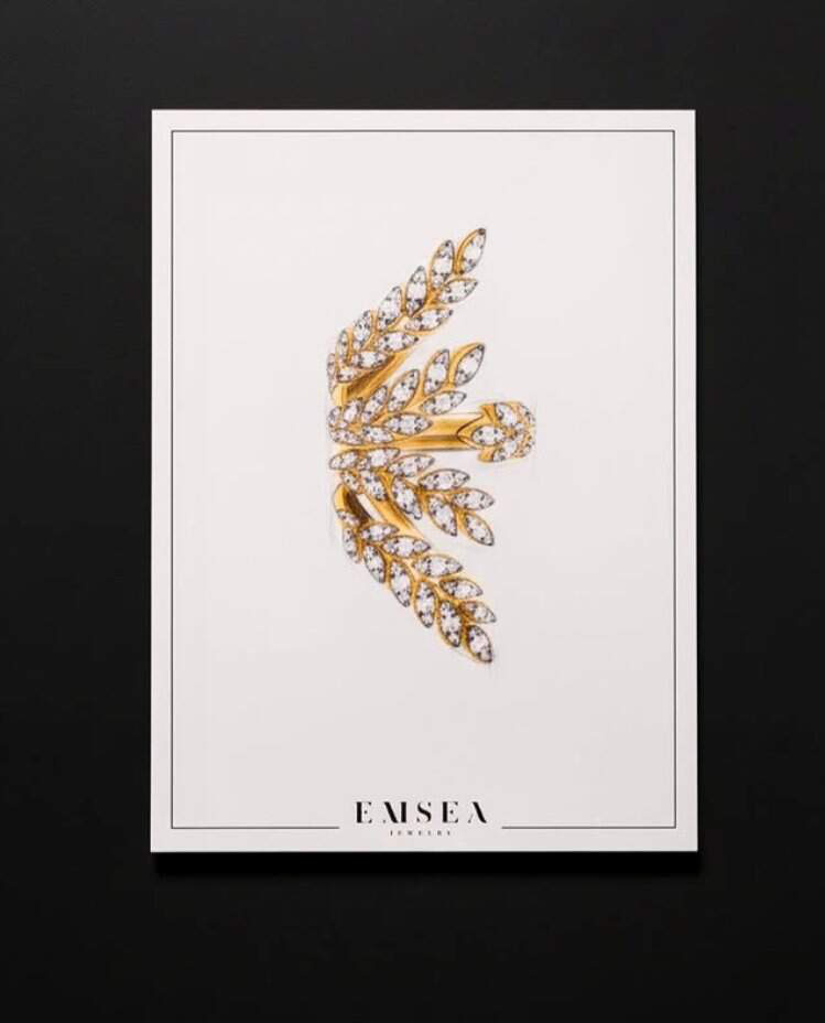 Emsea diamond leaf sketch